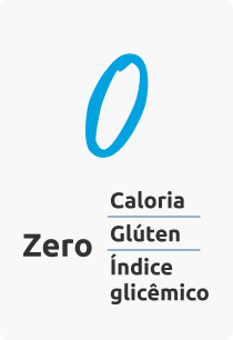 Ícone: Zero caloria, glútem, índice glicêmico.