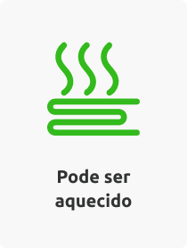 Ícone: Pode ser aquecido.